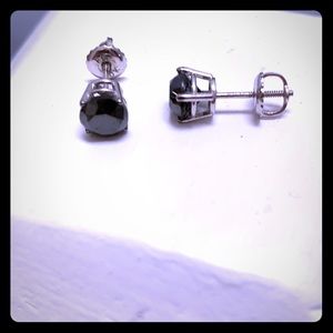 Black 2 Ct total weight enhanced diamond earrings